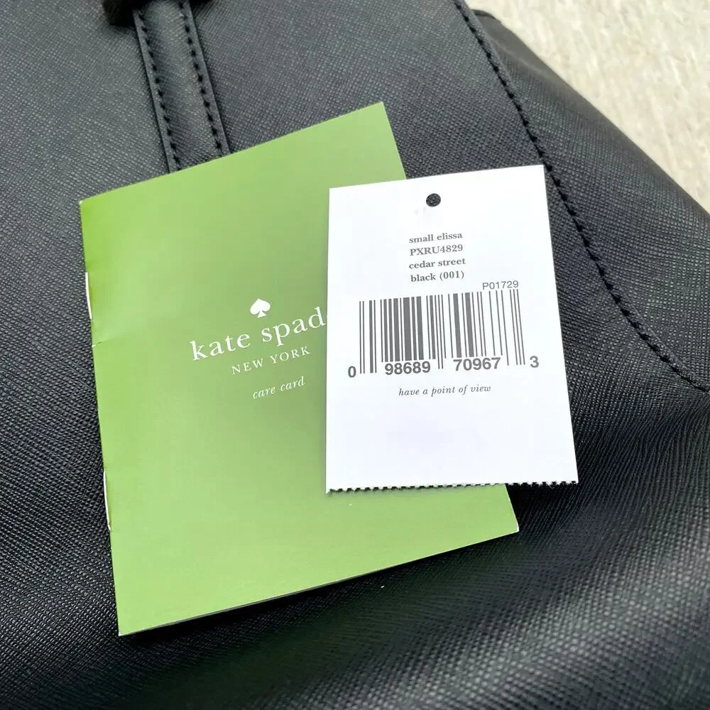 Kate Spade New York Cedar Street Leather Elissa Shoulder Tote Bag Black Small - Picture 6 of 16